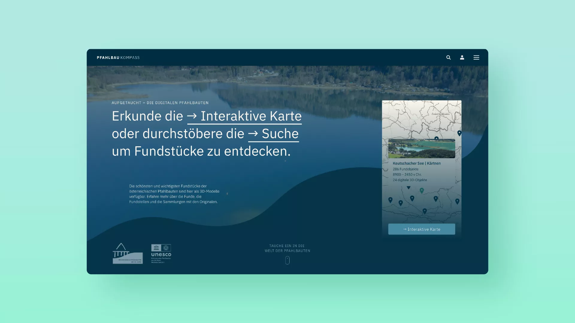Mockup Pfahlbau Website