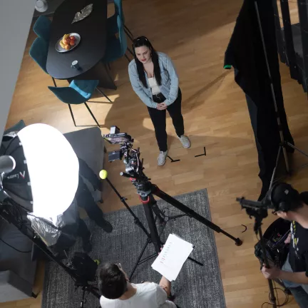 Filmset von oben. 